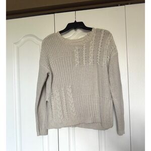 Abercrombie & Fitch Sweater Womens Small Cream Cable Knit Pullover Chunky Cozy